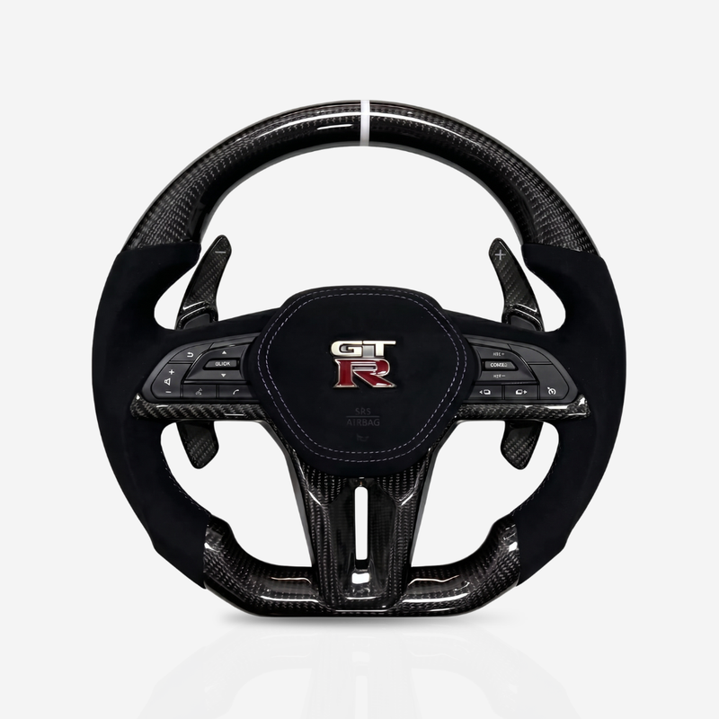 Nissan GT-R Gloss Carbon Fibre & Alcantara Steering Wheel — 02