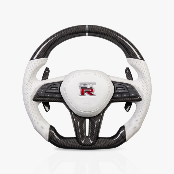 Nissan GT-R Gloss Carbon Fibre & Leather Steering Wheel — 19