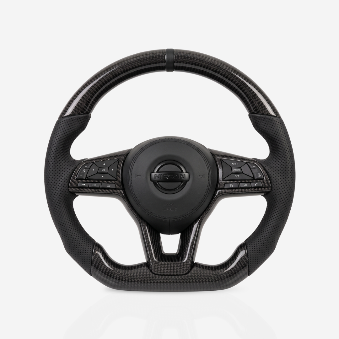 Nissan Gloss Carbon Fibre & Leather Steering Wheel — 11