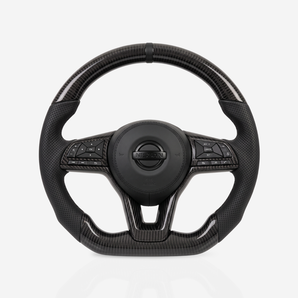 Nissan Gloss Carbon Fibre & Leather Steering Wheel — 11