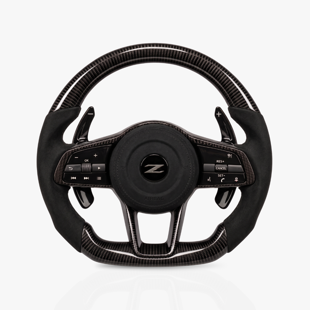 Nissan Z (RZ34) Gloss Carbon Fibre & Alcantara Steering Wheel — 15