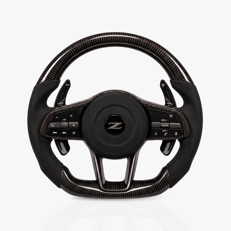 Nissan Z (RZ34) Gloss Carbon Fibre & Alcantara Steering Wheel — 15