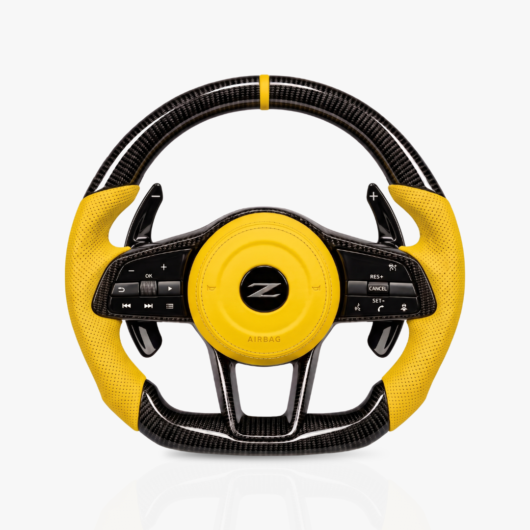 Nissan Z (RZ34) Gloss Carbon Fibre & Leather Steering Wheel — 14