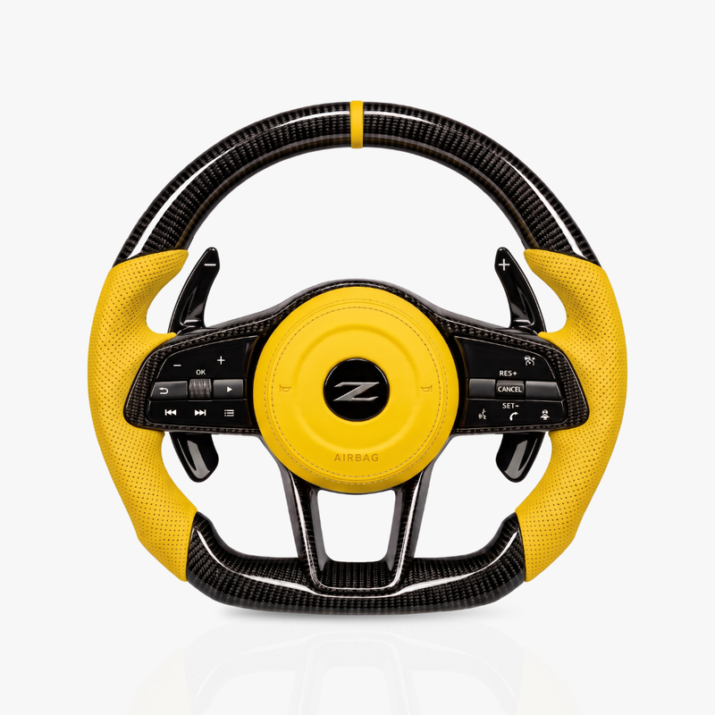 Nissan Z (RZ34) Gloss Carbon Fibre & Leather Steering Wheel — 14