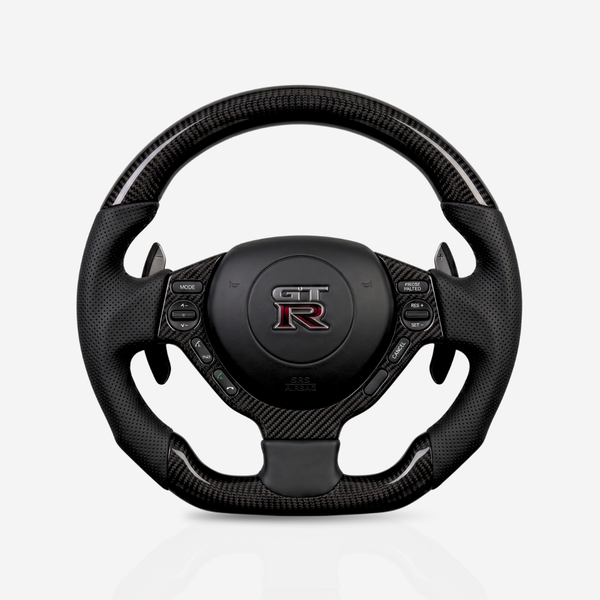 Nissan GT-R Gloss Carbon Fibre & Leather Steering Wheel — 05