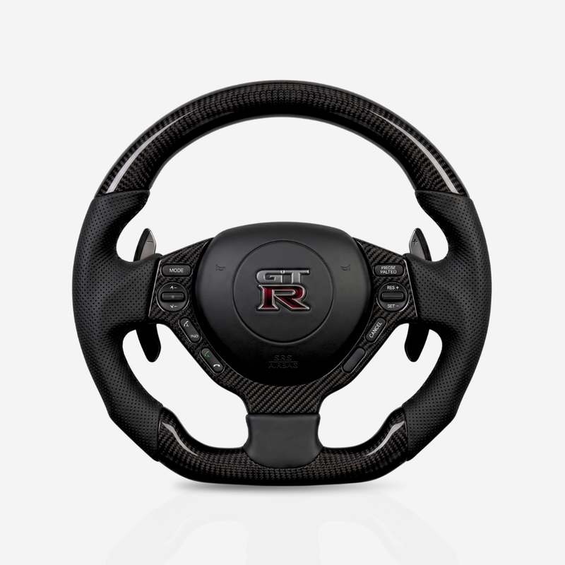 Nissan GT-R Gloss Carbon Fibre & Leather Steering Wheel — 05