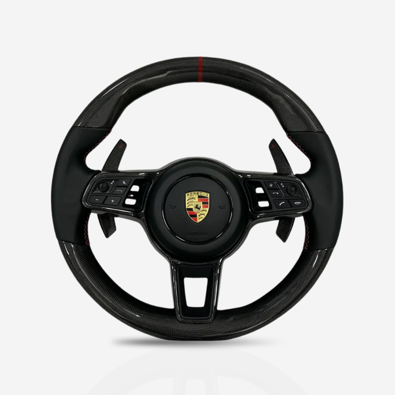 Porsche Gloss Carbon Fibre & Leather Steering Wheel — 04