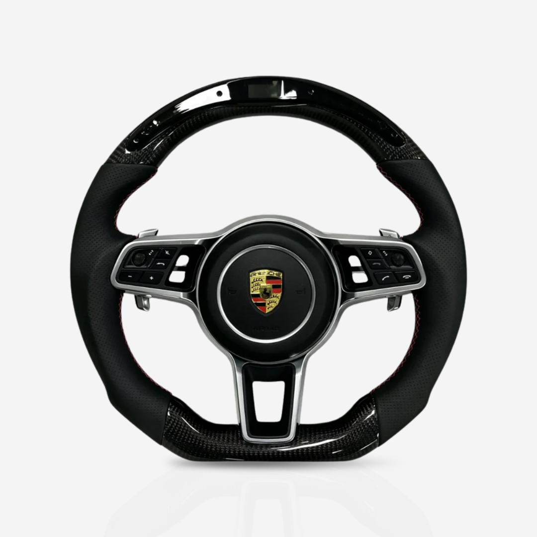 Porsche Gloss Carbon Fibre & Leather Steering Wheel — 05