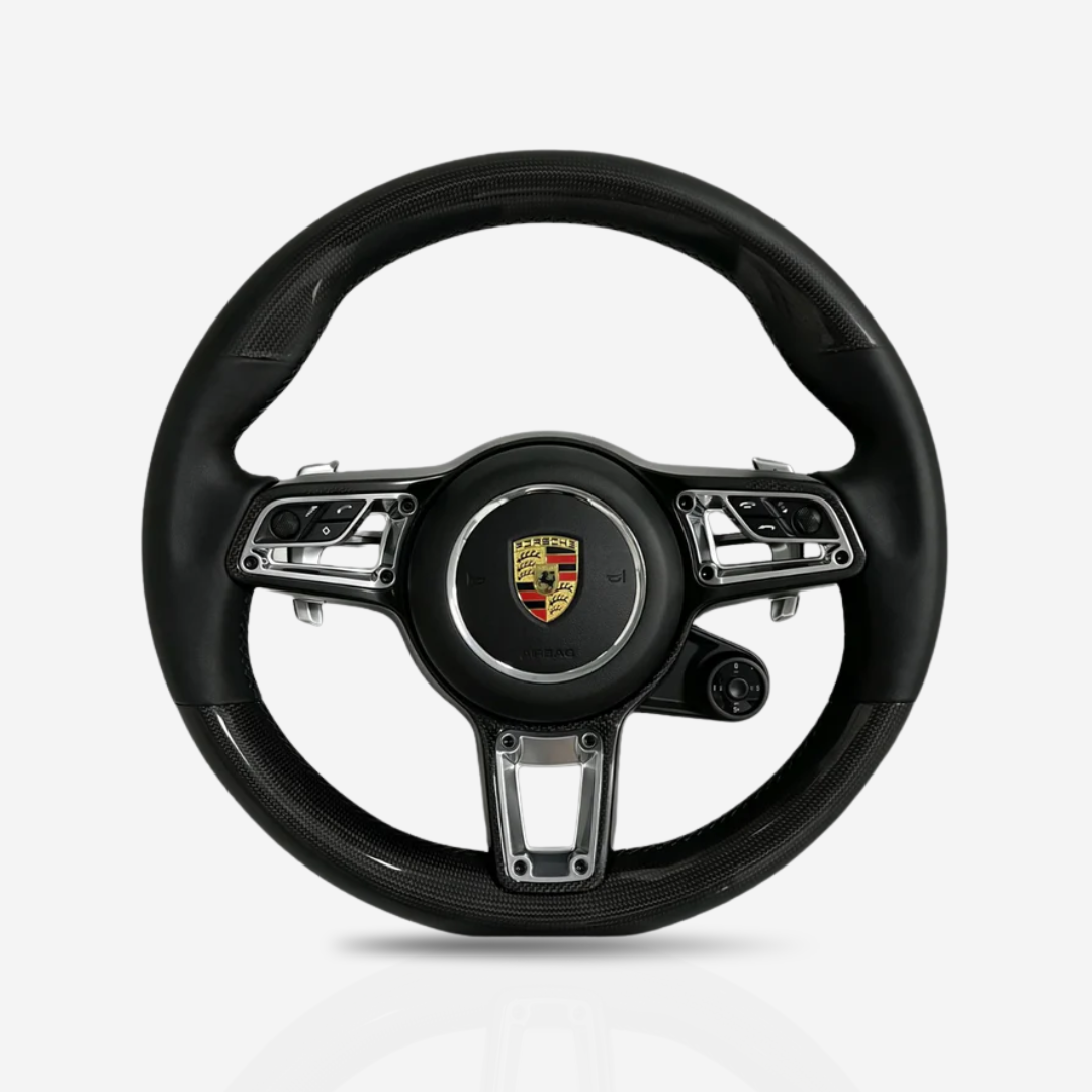 Porsche Gloss Carbon Fibre & Leather Steering Wheel — 10