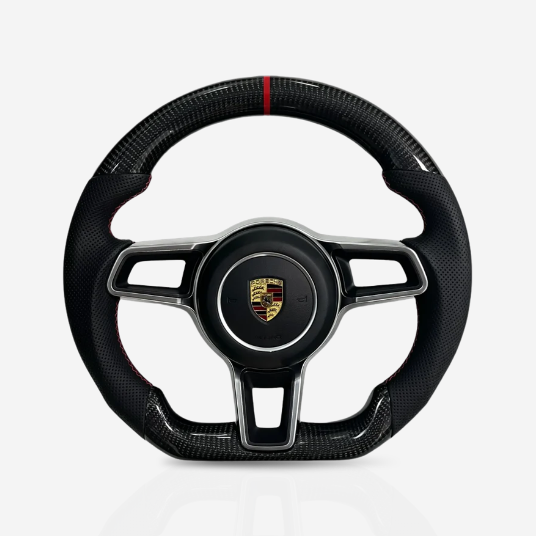 Porsche Gloss Carbon Fibre & Leather Steering Wheel — 11