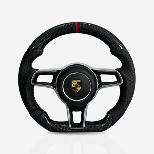 Porsche Gloss Carbon Fibre & Leather Steering Wheel — 11