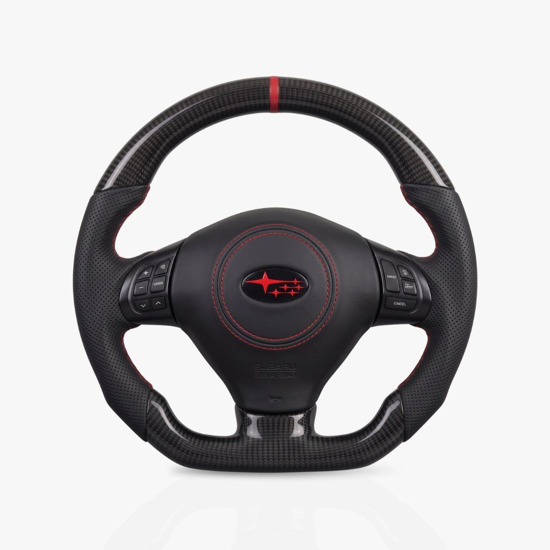 Subaru Impreza / WRX Gloss Carbon Fibre & Leather Steering Wheel — 05