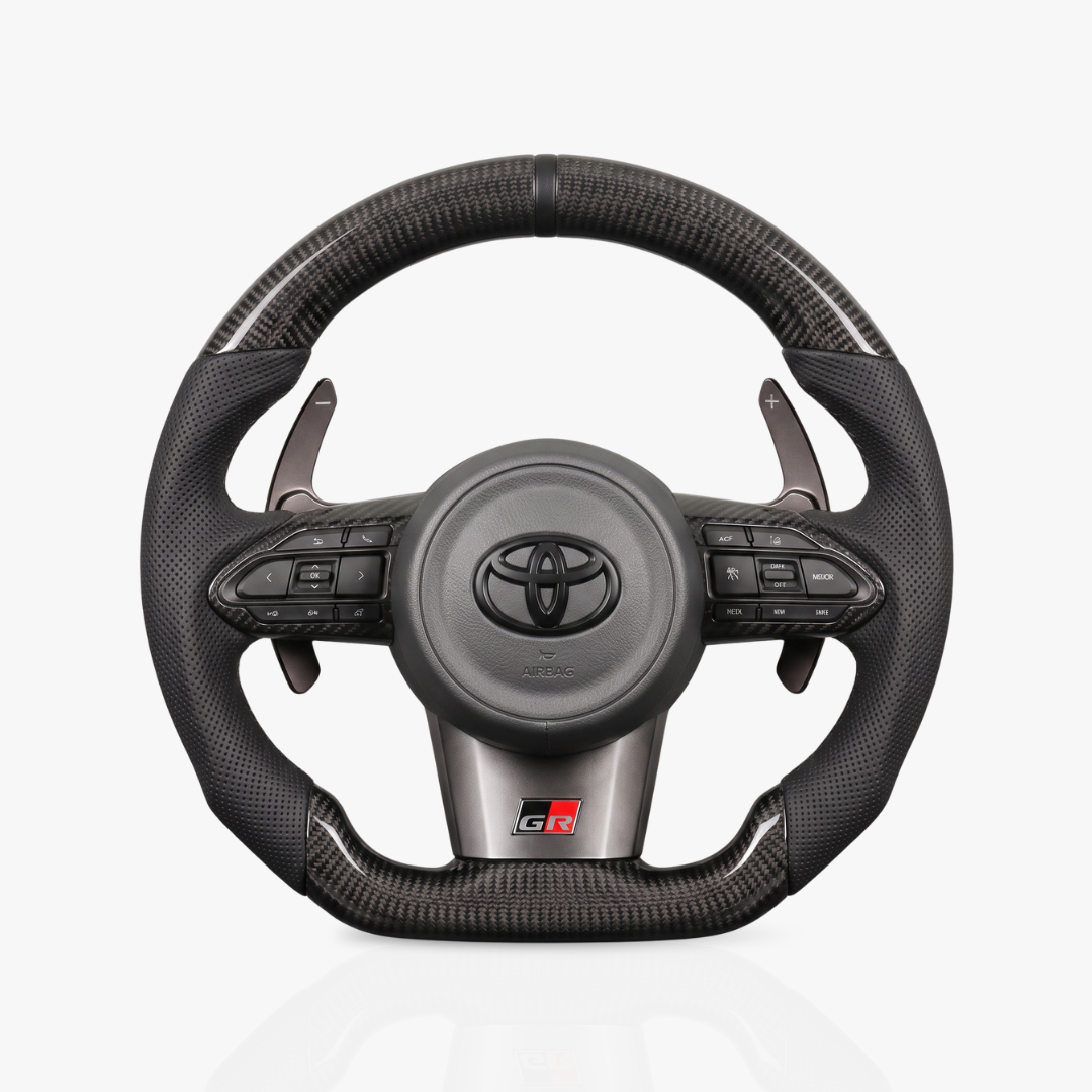 Toyota GR Gloss Carbon Fibre & Leather Steering Wheel — 28