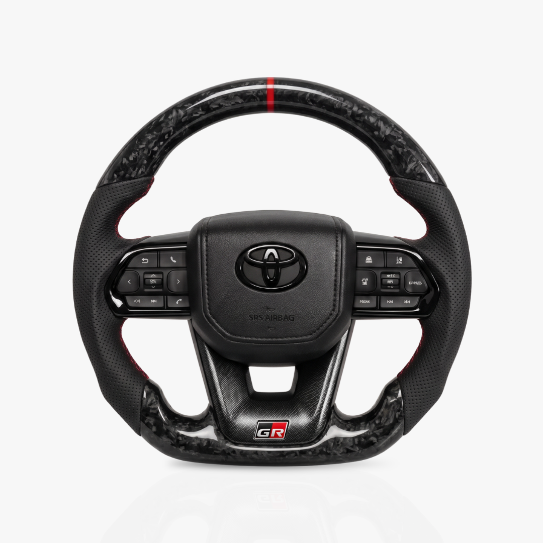 Toyota Land Cruiser 300 Series Forged Carbon Fibre & Leather Steering Wheel — 46