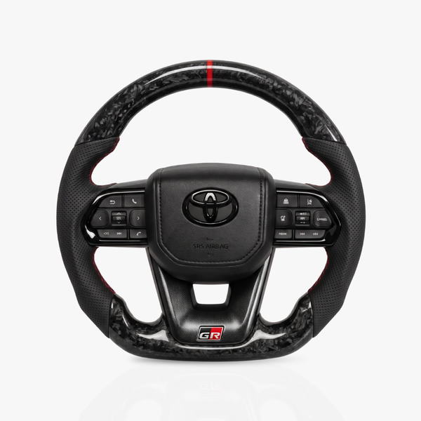 Toyota Land Cruiser 300 Series Forged Carbon Fibre & Leather Steering Wheel — 46