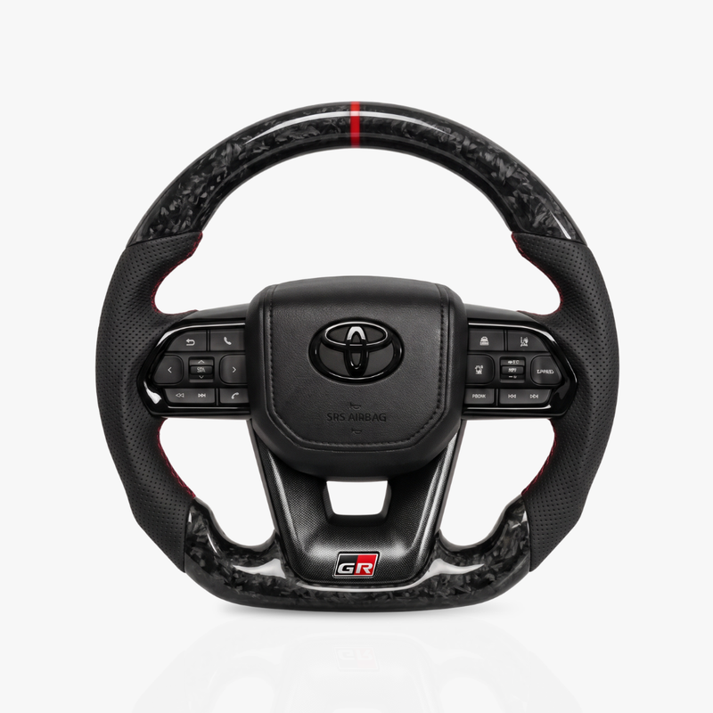 Toyota Land Cruiser 300 Series Forged Carbon Fibre & Leather Steering Wheel — 46