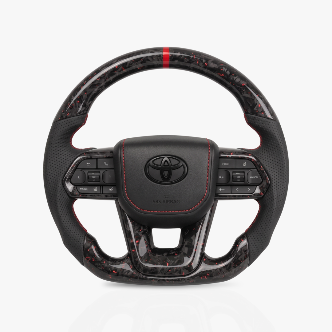 Toyota Land Cruiser 300 Series Forged Carbon Fibre & Leather Steering Wheel — 50