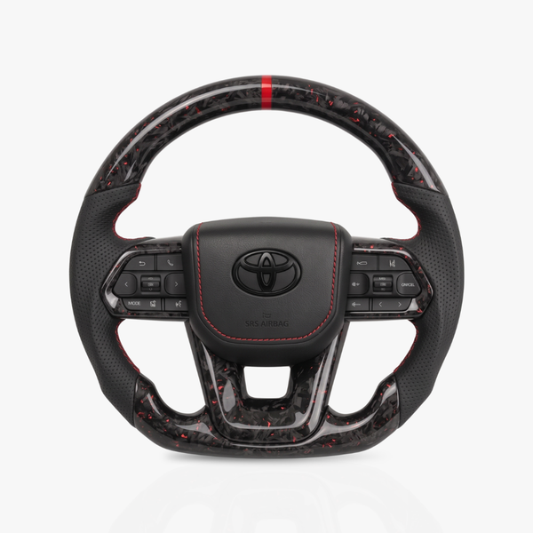 Toyota Land Cruiser 300 Series Forged Carbon Fibre & Leather Steering Wheel — 50