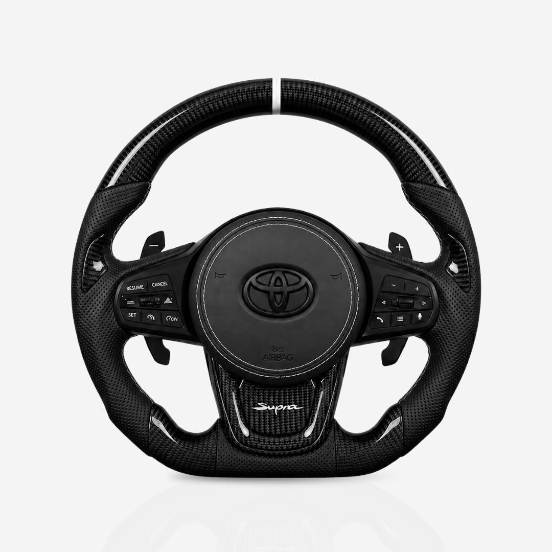 Toyota Supra Gloss Carbon Fibre & Leather Steering Wheel — 23