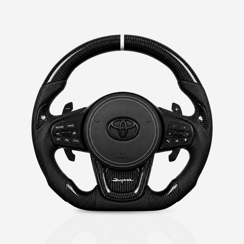 Toyota Supra Gloss Carbon Fibre & Leather Steering Wheel — 23