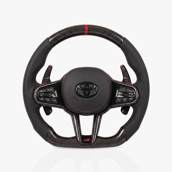 Toyota Supra Gloss Carbon Fibre & Leather Steering Wheel — 32