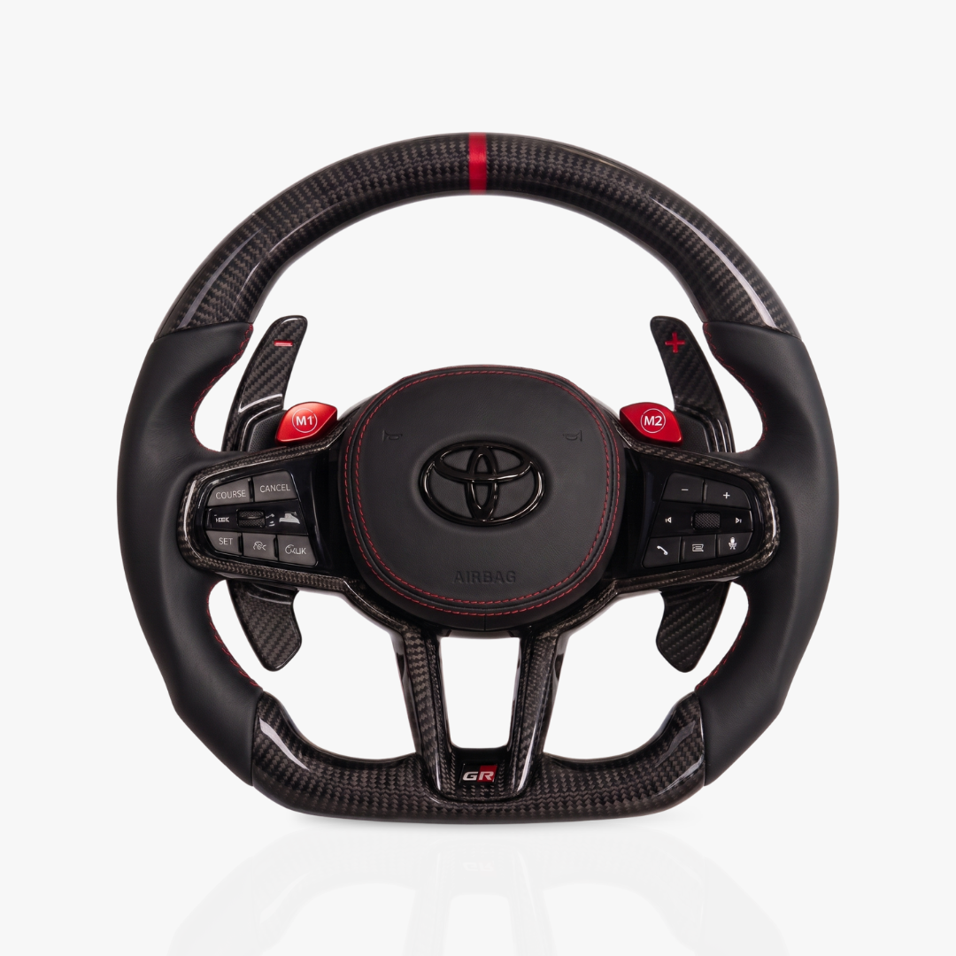 Toyota Supra Gloss Carbon Fibre & Leather Steering Wheel — 33