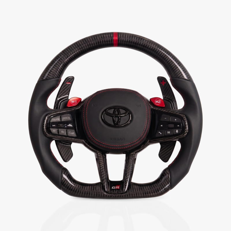 Toyota Supra Gloss Carbon Fibre & Leather Steering Wheel — 33
