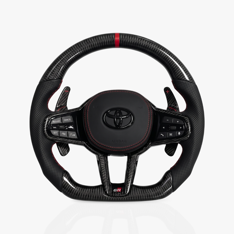 Toyota Supra Gloss Carbon Fibre & Leather Steering Wheel — 34