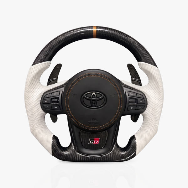 Toyota Supra Gloss Carbon Fibre & Leather Steering Wheel — 48