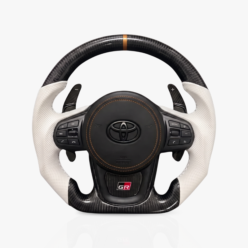 Toyota Supra Gloss Carbon Fibre & Leather Steering Wheel — 48
