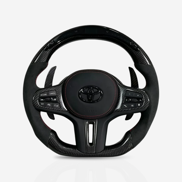 Toyota Supra Gloss Carbon Fibre & Alcantara Steering Wheel — 13