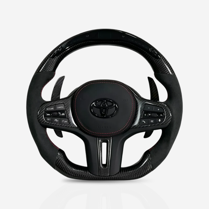 Toyota Supra Gloss Carbon Fibre & Alcantara Steering Wheel — 13