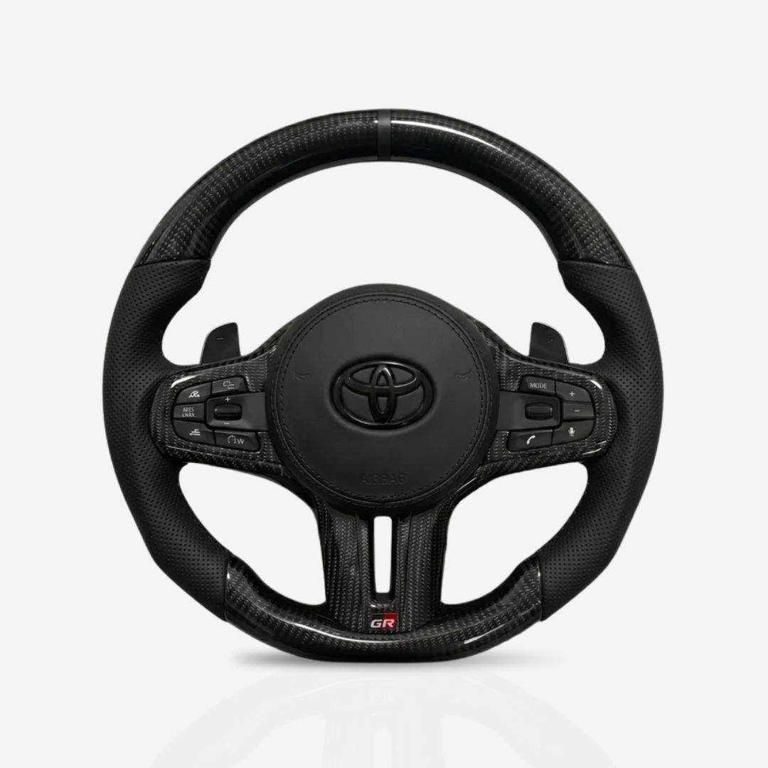 Toyota Supra Gloss Carbon Fibre & Leather Steering Wheel — 14