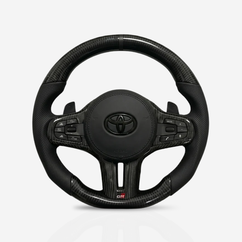 Toyota Supra Gloss Carbon Fibre & Leather Steering Wheel — 14