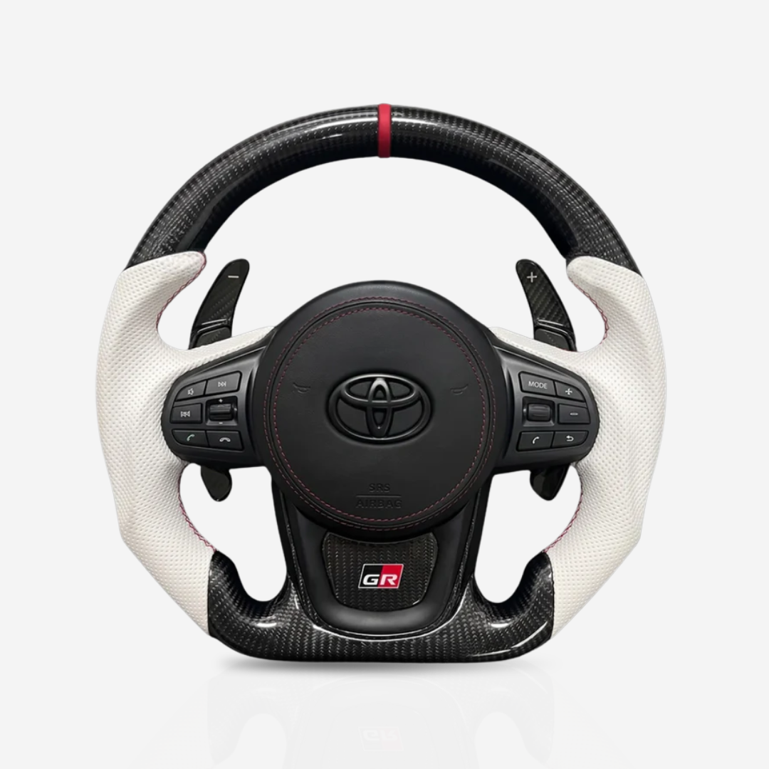Toyota Supra Gloss Carbon Fibre & Leather Steering Wheel — 15
