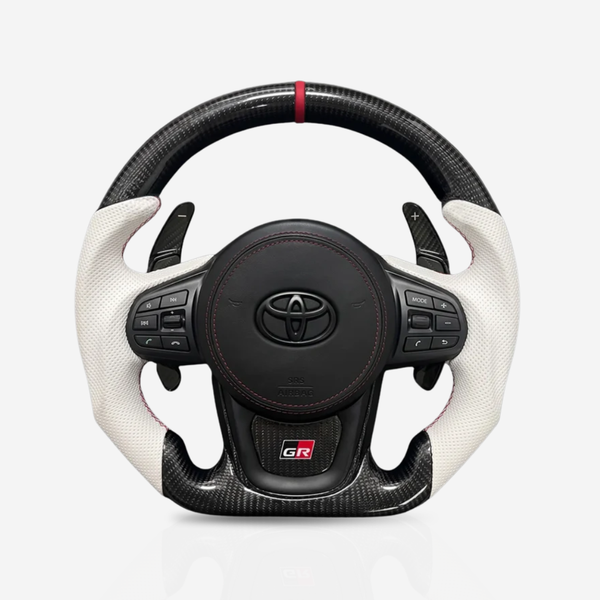 Toyota Supra Gloss Carbon Fibre & Leather Steering Wheel — 15
