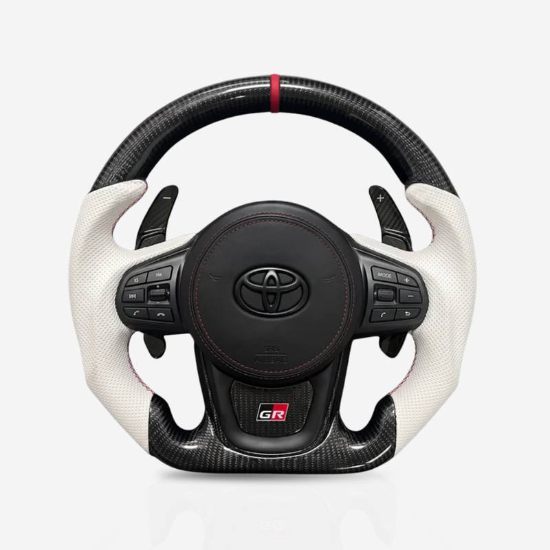 Toyota Supra Gloss Carbon Fibre & Leather Steering Wheel — 15