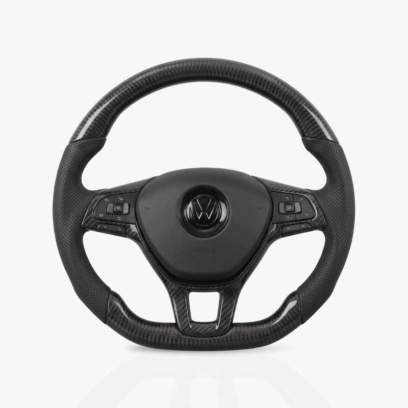 Volkswagen Gloss Carbon Fibre & Leather Steering Wheel — 07