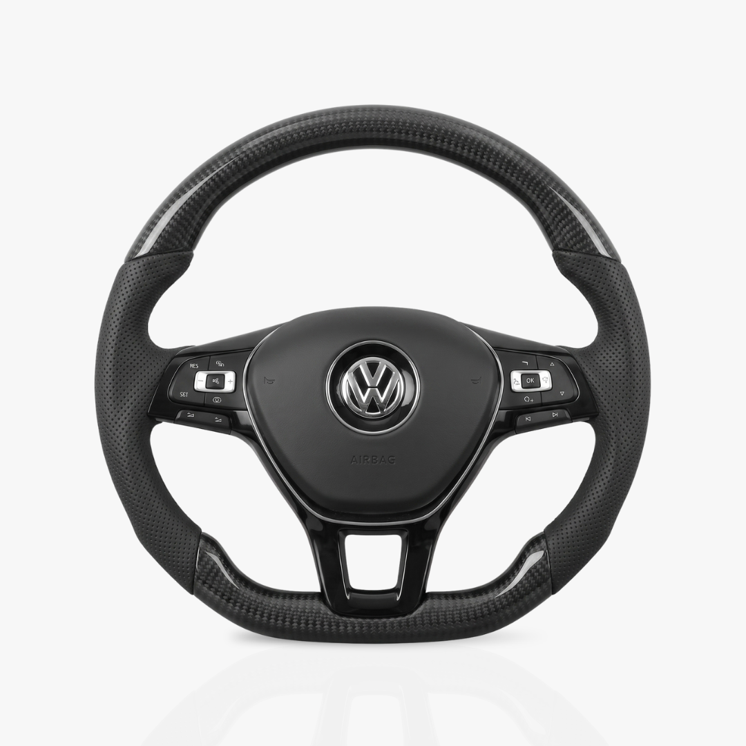 Volkswagen Gloss Carbon Fibre & Leather Steering Wheel — 09