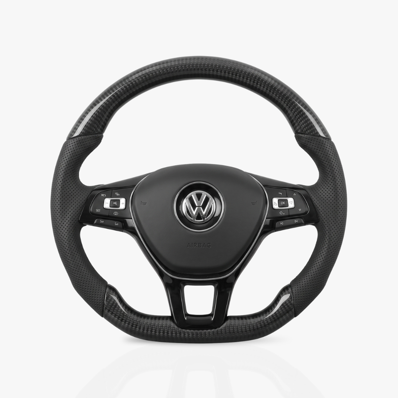 Volkswagen Gloss Carbon Fibre & Leather Steering Wheel — 09