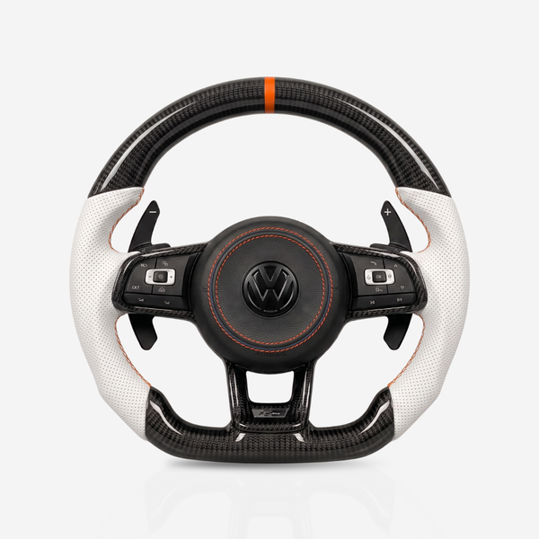 Volkswagen Golf MK7-7.5 Gloss Carbon Fibre & Leather Steering Wheel — 03