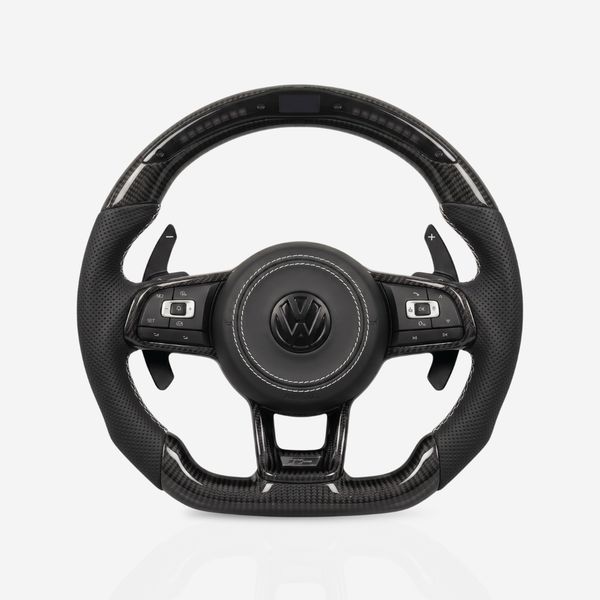 Volkswagen Golf MK7-7.5 Gloss Carbon Fibre & Leather Steering Wheel — 05