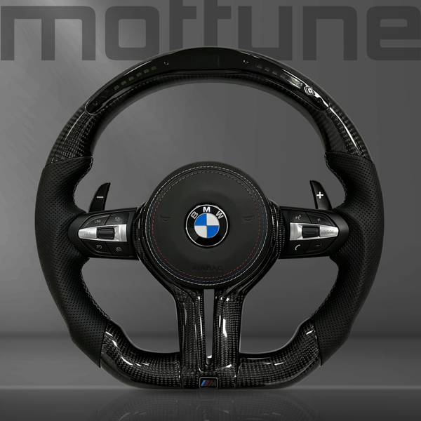 BMW Gloss Carbon Fibre & Perforated Leather Steering Wheel — 12