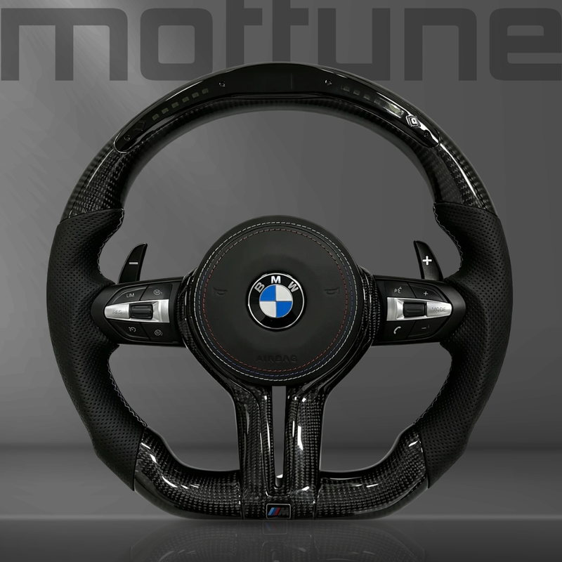 BMW Gloss Carbon Fibre & Perforated Leather Steering Wheel — 12