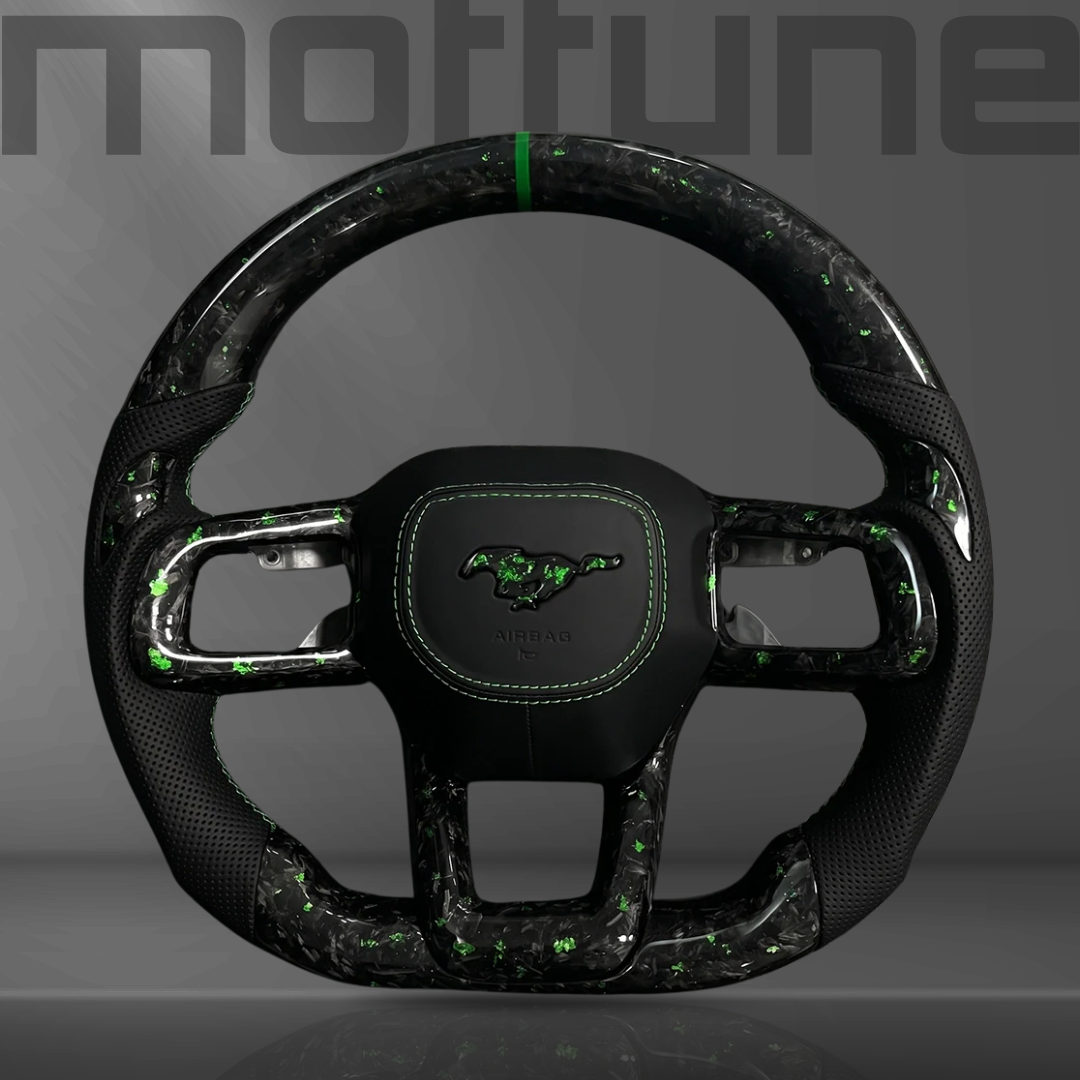 Ford Mustang Forged Carbon Fibre & Perforated Leather Steering Wheel — 02