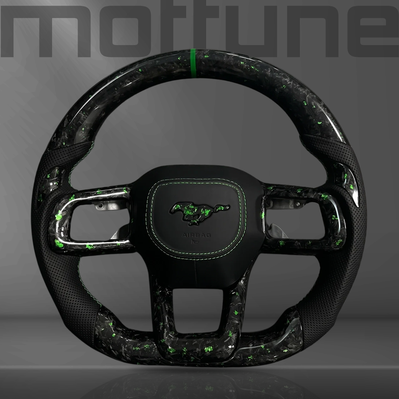 Ford Mustang Forged Carbon Fibre & Perforated Leather Steering Wheel — 02