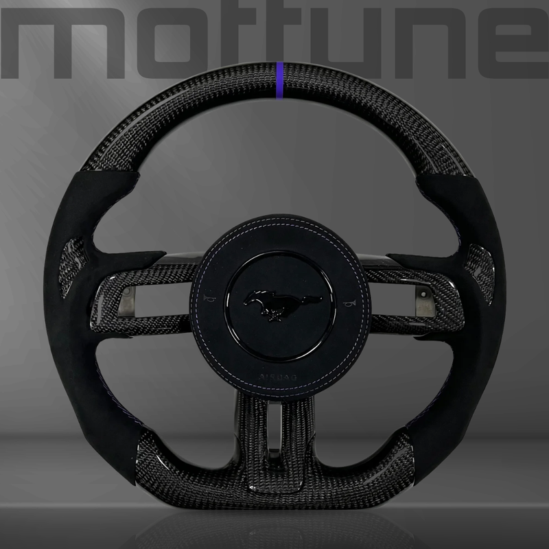 Ford Mustang Gloss Carbon Fibre & Alcantara Steering Wheel — 11