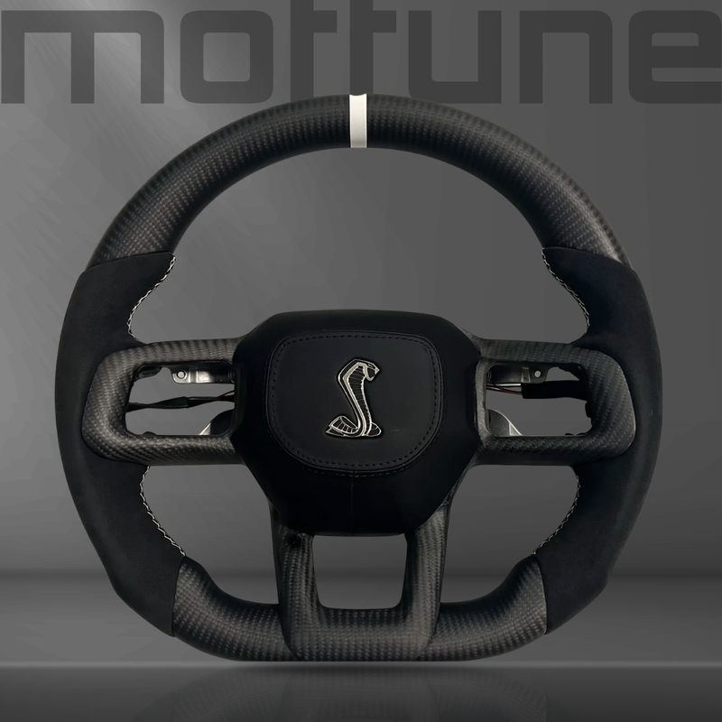 Ford Mustang Matte Carbon Fibre & Alcantara Steering Wheel — 01