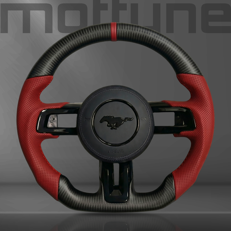Ford Mustang Matte Carbon Fibre & Perforated Leather Steering Wheel — 06