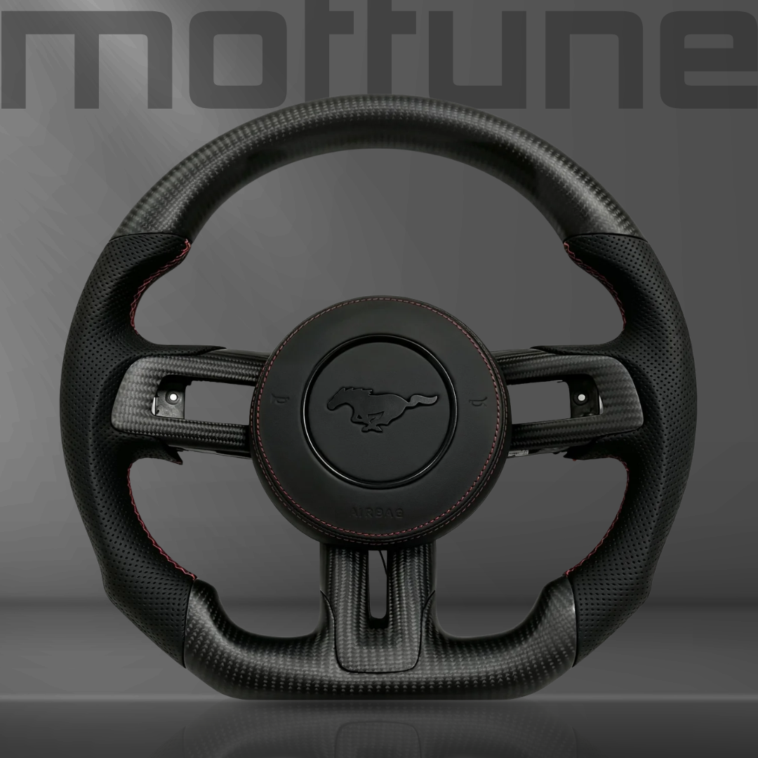 Ford Mustang Matte Carbon Fibre & Perforated Leather Steering Wheel — 12